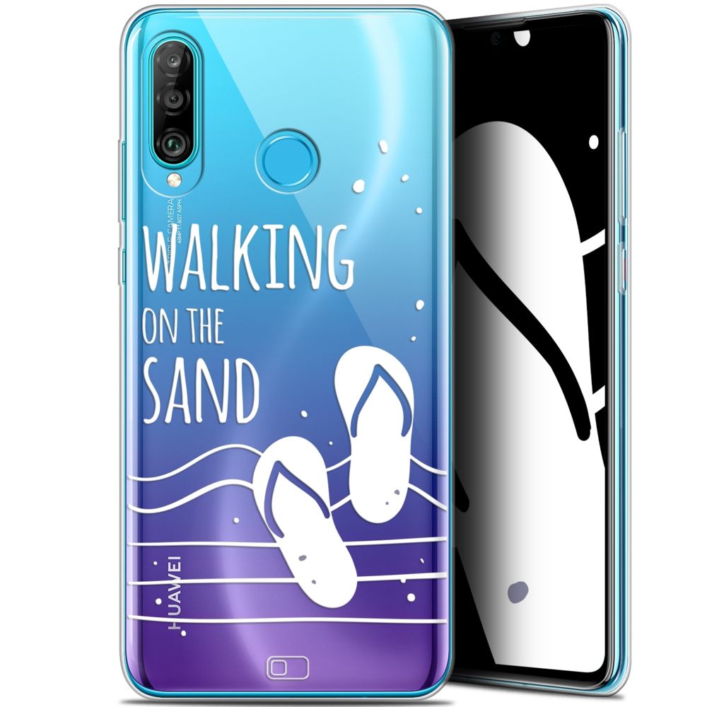 Caseink - Coque Pour Huawei P30 Lite (6.2 ) [Gel HD Collection Summer Design Walking on the Sand - Souple - Ultra Fin - Imprimé en France] - Coque, étui smartphone