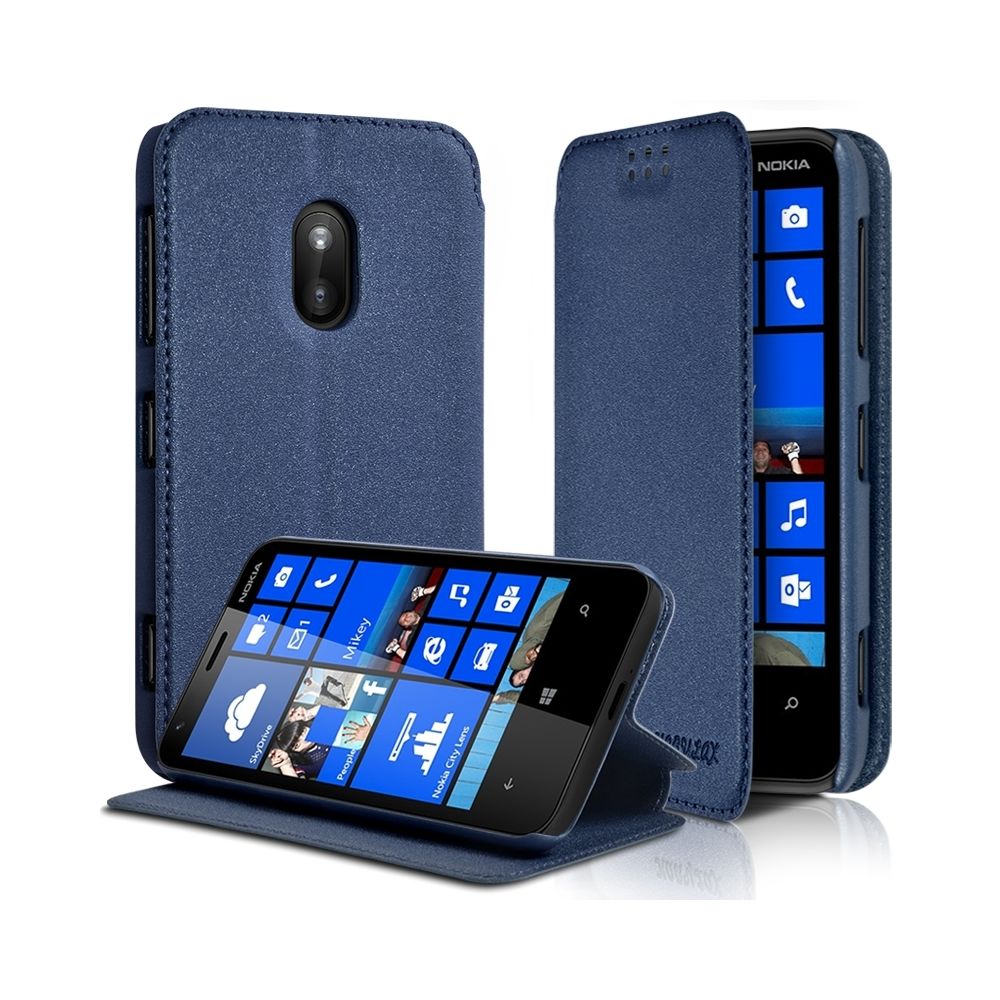 Karylax - Housse Coque Etui à rabat latéral Fonction Support Couleur Bleu pour Nokia Lumia 620 + Film de protection - Autres accessoires smartphone