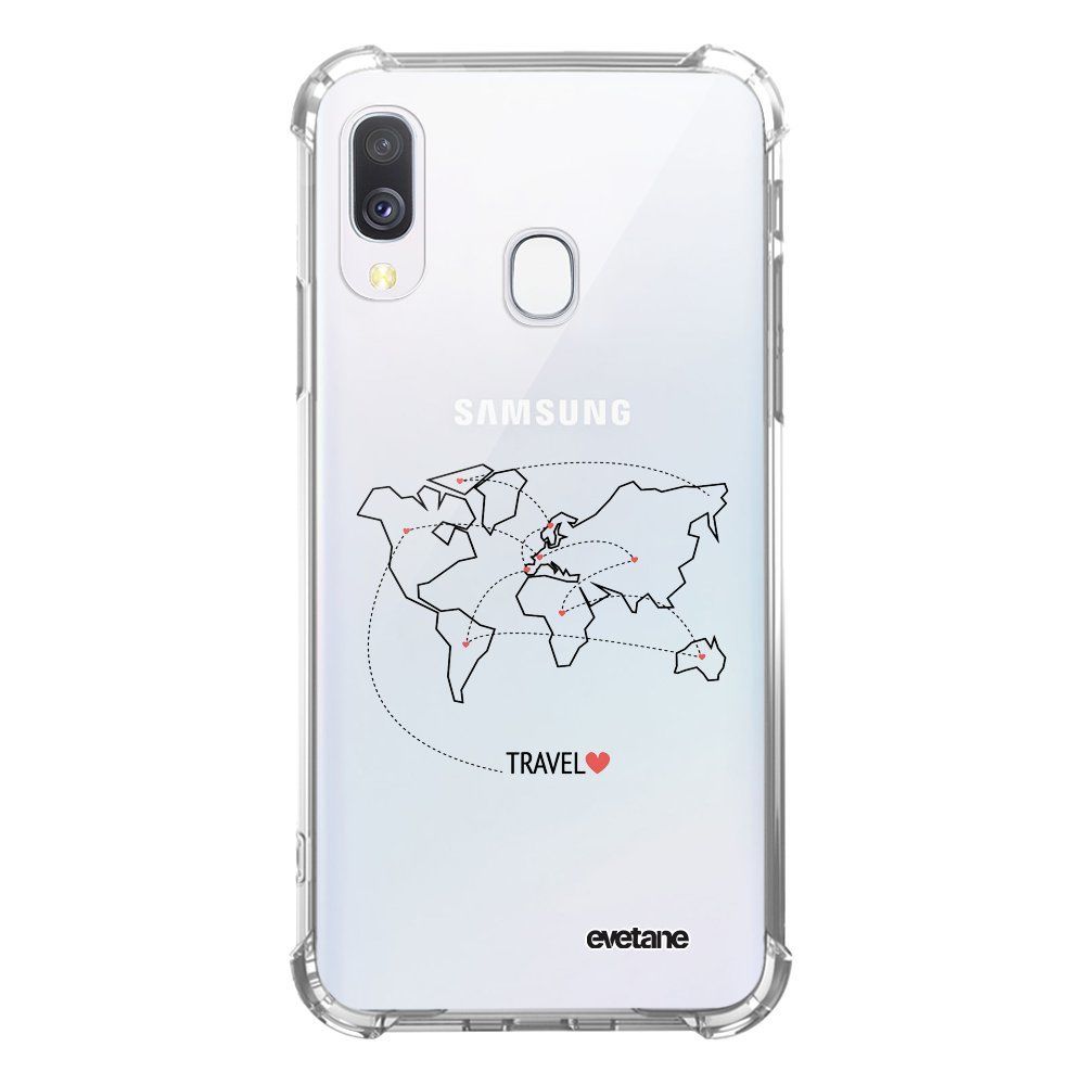 Evetane - Coque Samsung Galaxy A20e anti-choc souple avec angles renforcés transparente Travel Evetane - Coque, étui smartphone