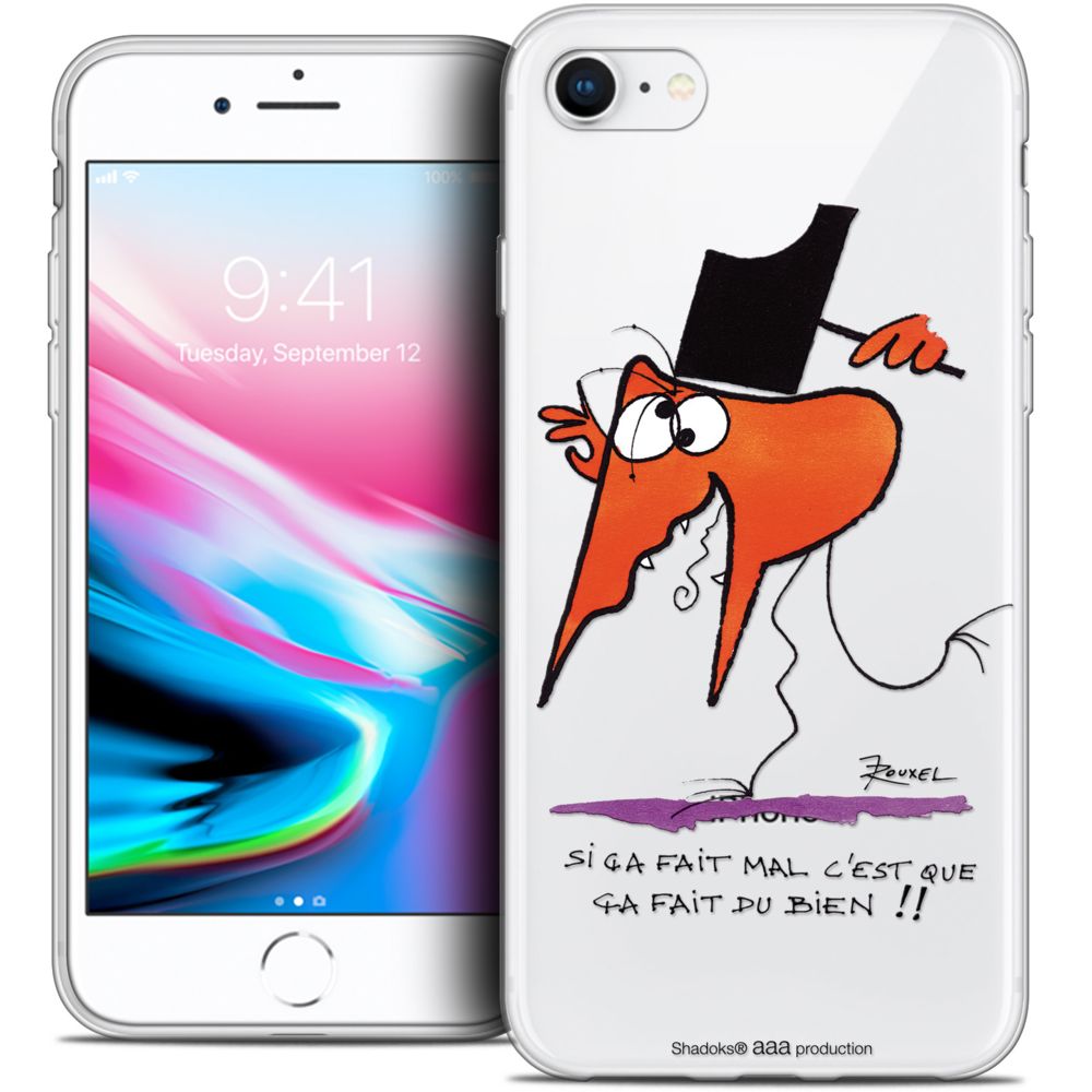 Caseink - Coque Housse Etui Apple iPhone 8 (4.7 ) [Crystal Gel HD Collection Les Shadoks ? Design Ca fait du bien ! - Souple - Ultra Fin - Imprimé en France] - Coque, étui smartphone