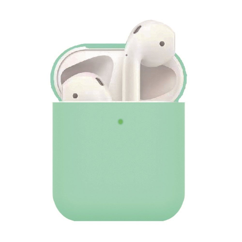 marque generique - Coque en silicone airpods mats côte vert pour votre Apple AirPods (2019)/(2016) - Coque, étui smartphone