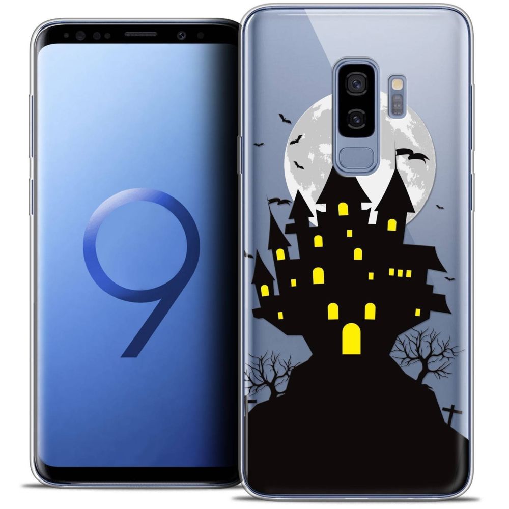 Caseink - Coque Housse Etui Samsung Galaxy S9+ (6.2 ) [Crystal Gel HD Collection Halloween Design Castle Scream - Souple - Ultra Fin - Imprimé en France] - Coque, étui smartphone