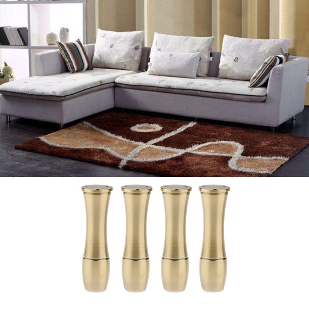 marque generique - 4pcs Solid Metal Vase Shape Adjustable Furniture Leg Soft Table Plith Bronze - accessoires cables meubles supports