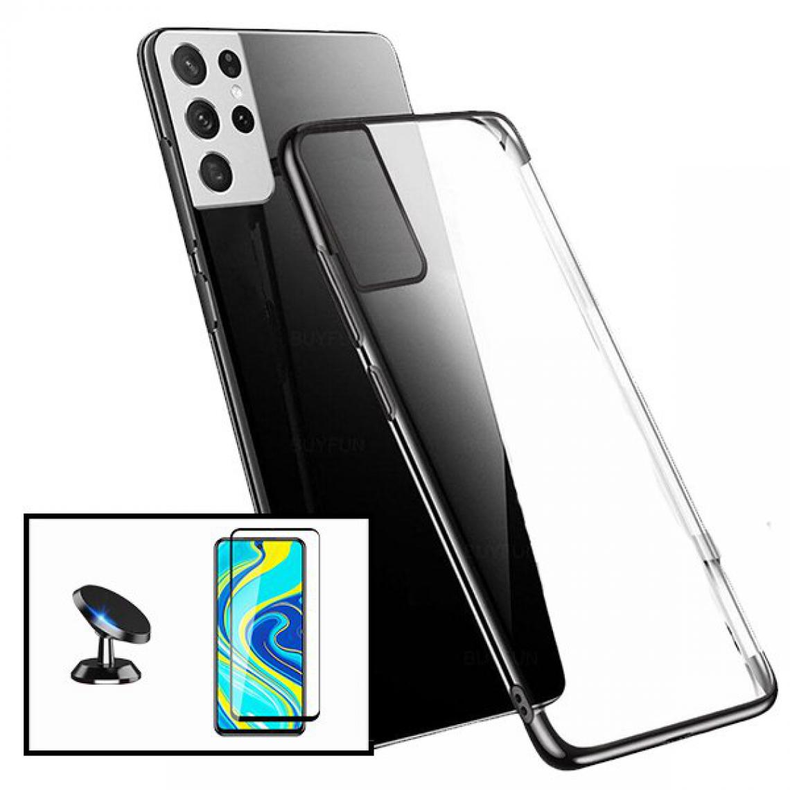 Phonecare - Kit Verre Trempé 5D Full Cover + Coque SlimArmor + Support de Voiture Magnétique - Samsung Galaxy S21+ 5G - Noir - Coque, étui smartphone