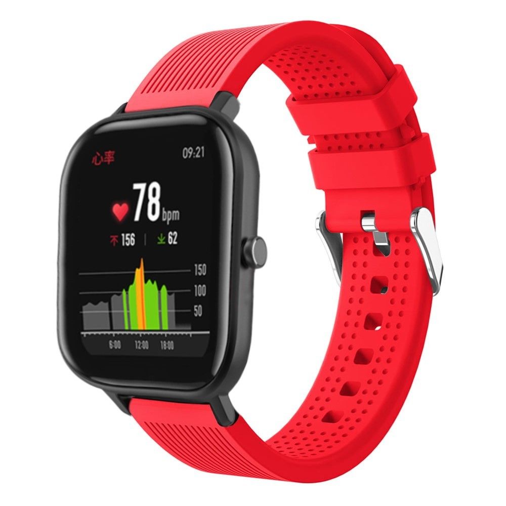 marque generique - Bracelet en silicone Bande rouge pour votre Xiaomi Amazfit GTS/Amazfit Bip Lite - Accessoires bracelet connecté