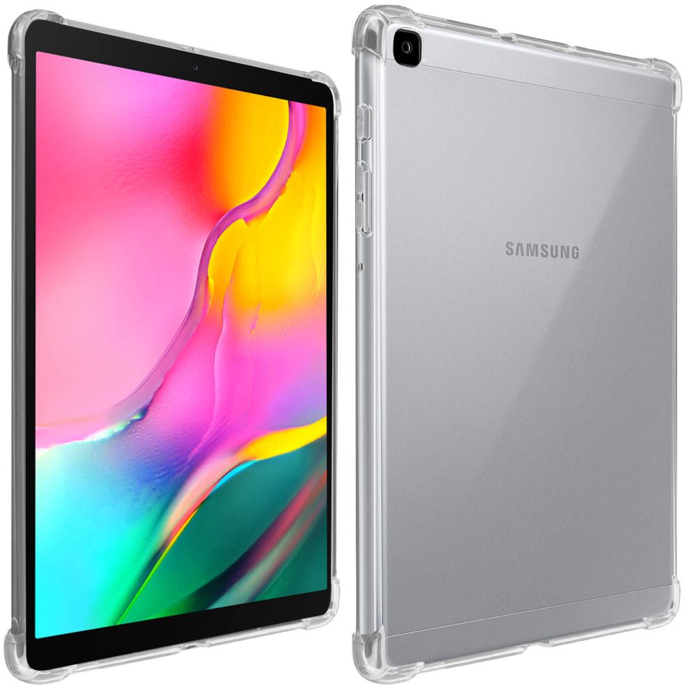 Avizar - Coque Samsung Galaxy Tab A 10.1 2019 Silicone Flexible Coins Bumper Transparent - Coque, étui smartphone