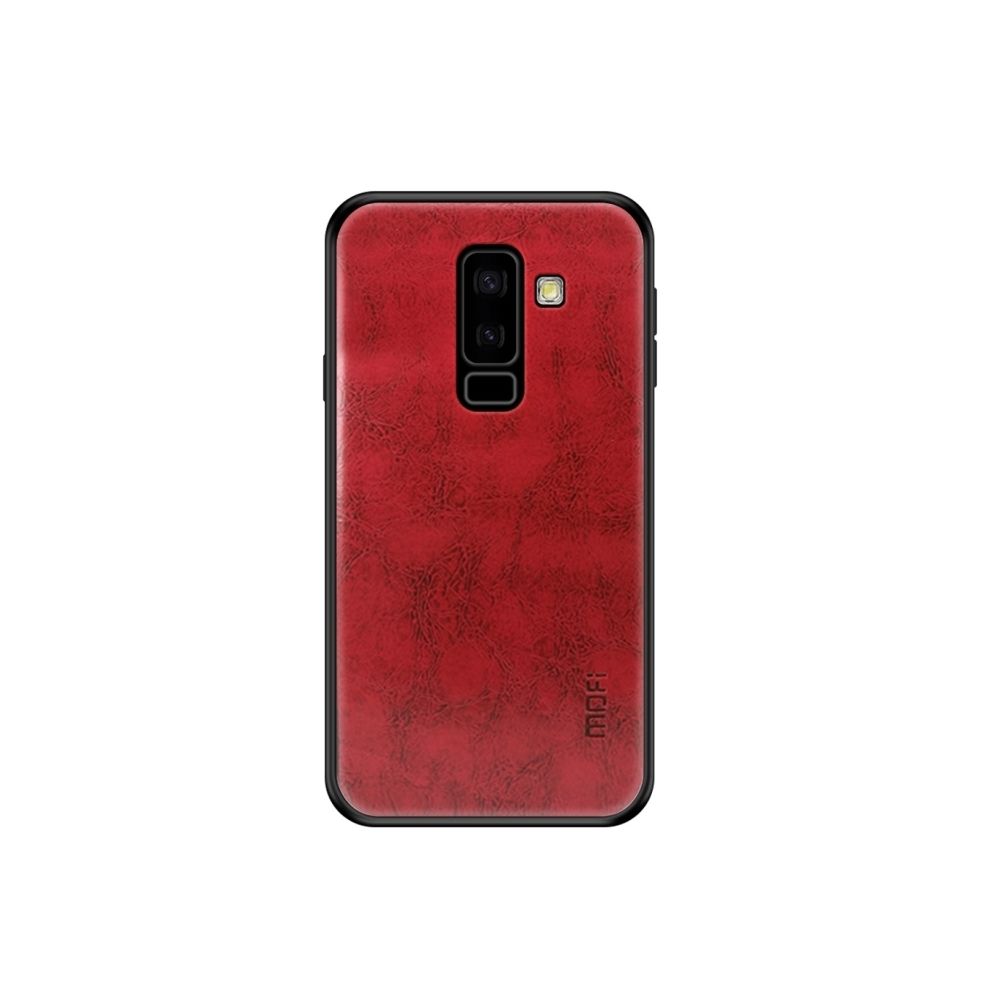 Wewoo - Housse en TPU + PC + cuir antichoc pour Galaxy A6 + (2018) (rouge) - Coque, étui smartphone