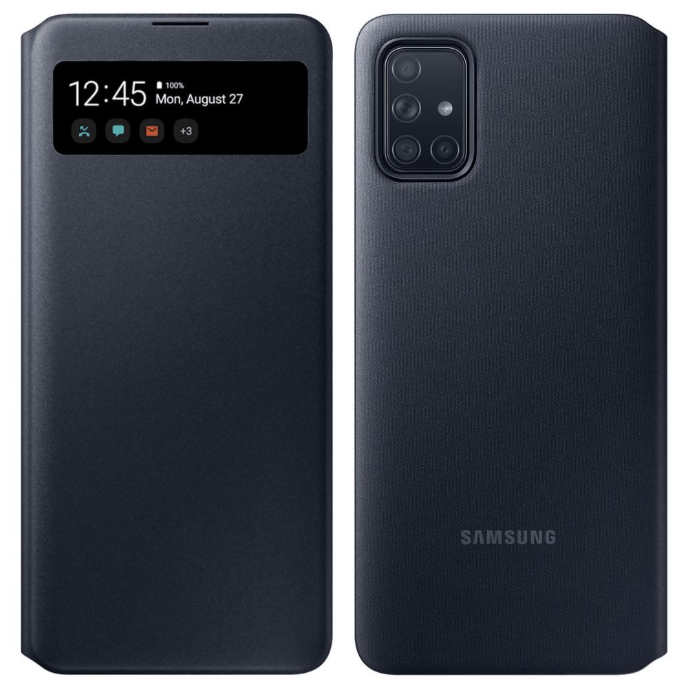 Samsung - Étui Samsung Galaxy A51 Translucide S View Wallet Cover Original Samsung Noir - Coque, étui smartphone