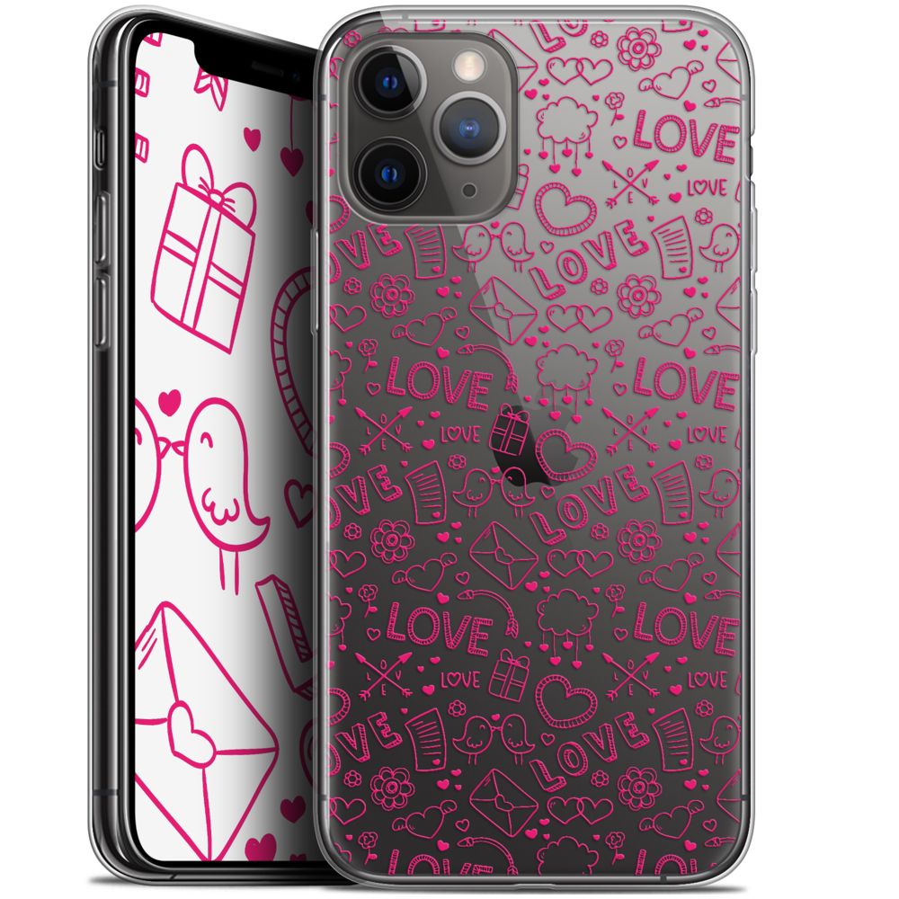 Caseink - Coque Pour Apple iPhone 11 Pro Max (6.5 ) [Gel HD Collection Love Saint Valentin Design Doodle - Souple - Ultra Fin - Imprimé en France] - Coque, étui smartphone