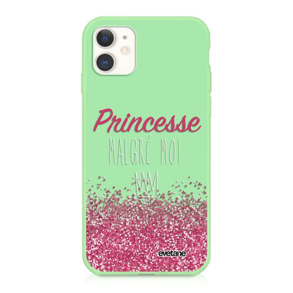 Evetane - Coque iPhone 11 Silicone Liquide Douce vert pâle Princesse Malgré Moi Ecriture Tendance et Design Evetane - Coque, étui smartphone