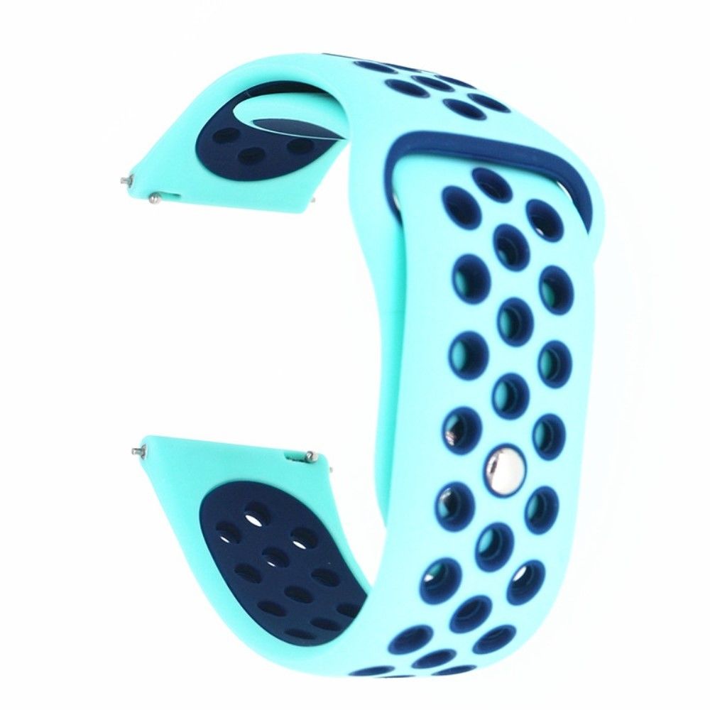 marque generique - Bracelet en silicone creux bicolore bleu clair/bleu foncé pour votre Samsung Galaxy Watch Active - Accessoires bracelet connecté