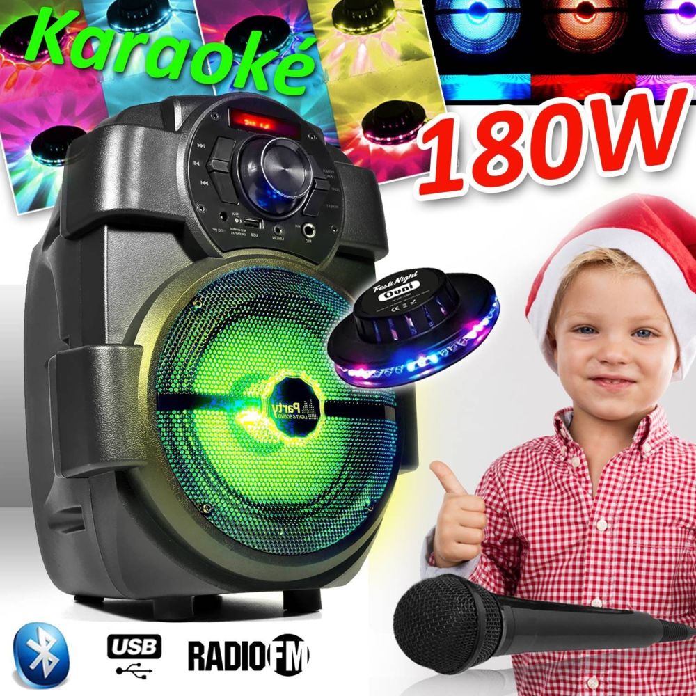 Itpms - Karaoké Enfants Enceinte 180W portable Batterie avec MICRO USB/BLUETOOTH/ RADIO FM + OVNI - Packs sonorisation