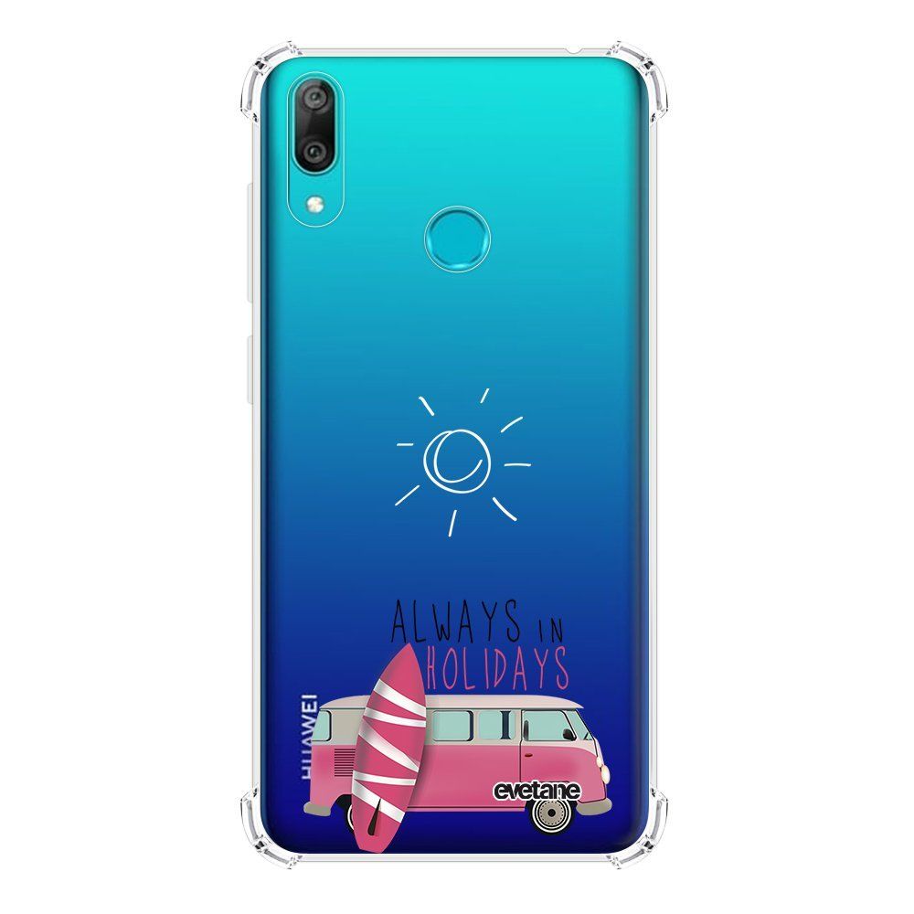 Evetane - Coque Huawei Y7 2019 anti-choc souple avec angles renforcés transparente Always in holidays Evetane - Coque, étui smartphone