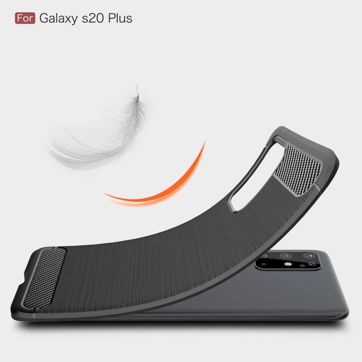 Cabling - CABLING®Coque Compatible avec Samsung Galaxy S20 plus - Technologie Absorption des Chocs [Résiste aux Chutes ] - Finition Fibre de Carbone - noir - Coque, étui smartphone