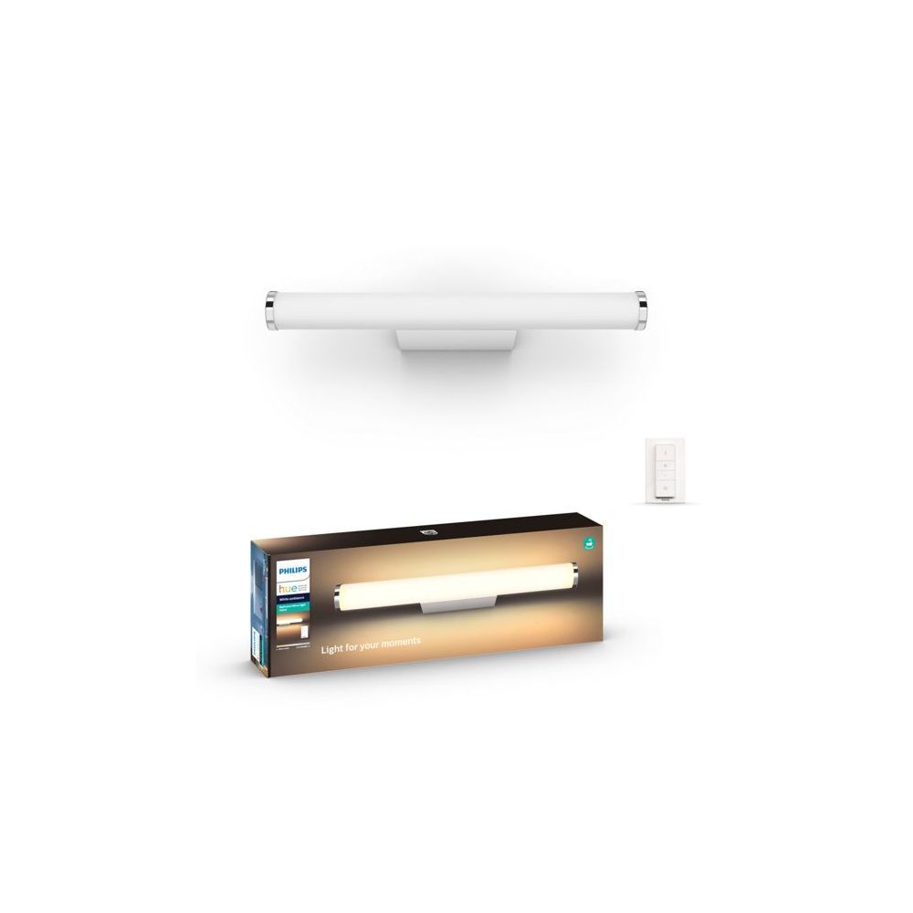 Philips Hue - White Ambiance ADORE Applique miroir salle de bain PM 1x13W - Blanc (télécommande incluse) - Bluetooth - Lampe connectée
