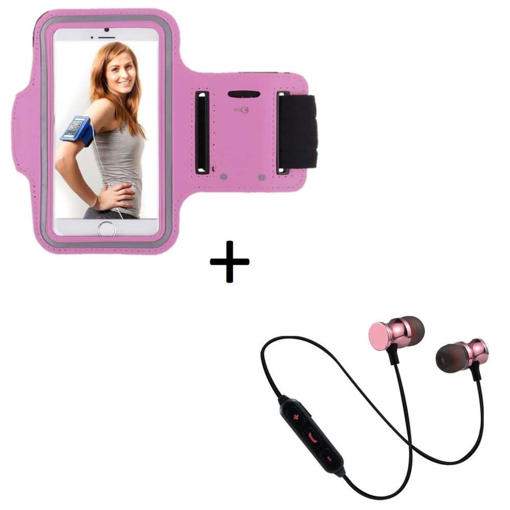 Shot - Pack Sport pour HTC Desire 12 Smartphone (Ecouteurs Bluetooth Metal + Brassard) Courir T6 - Chargeur secteur téléphone
