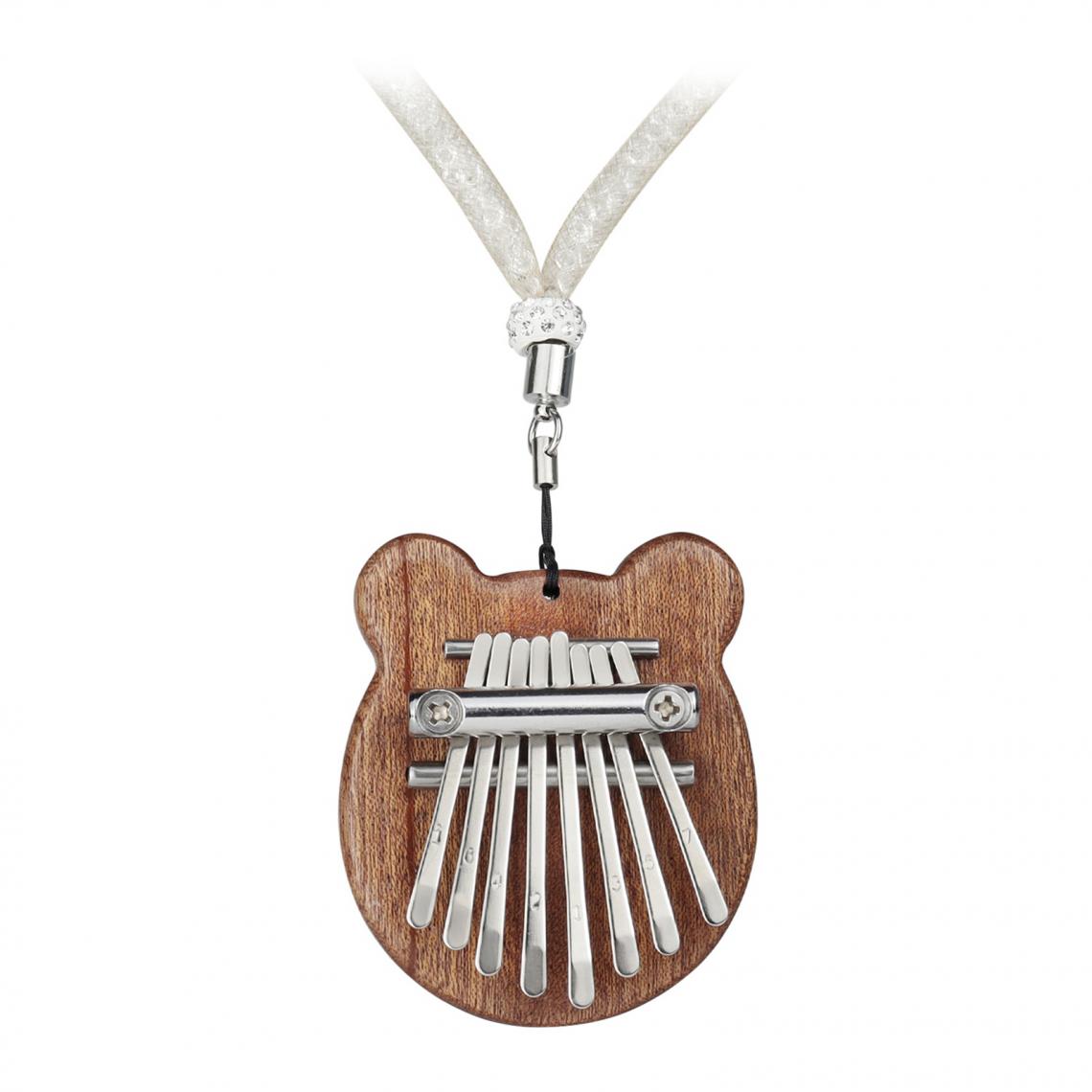 marque generique - 8 clé Mini Kalimba Doigt Pouce Piano Acajou En Bois Instrument de Musique Marimba Pendentif Ornement Cadeau - Accessoires percussions