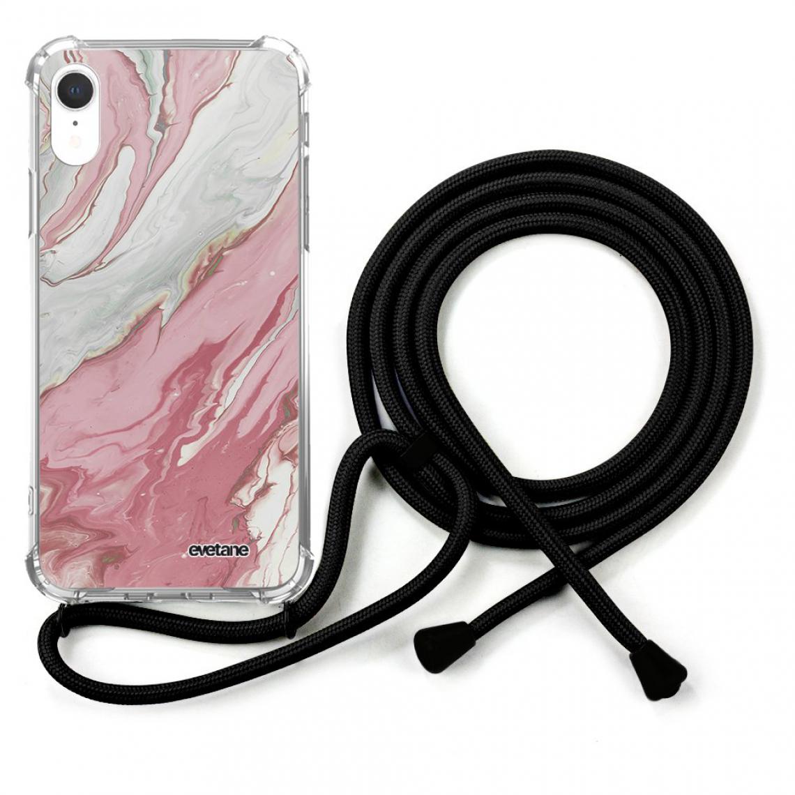 Evetane - Coque iPhone Xr coque avec cordon transparente Mercure Rose - Coque, étui smartphone