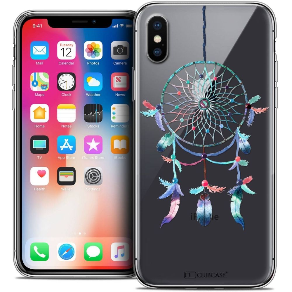 Caseink - Coque Housse Etui Apple iPhone Xs / X (5.8 ) [Crystal Gel HD Collection Dreamy Design Attrape Rêves Rainbow - Souple - Ultra Fin - Imprimé en France] - Coque, étui smartphone
