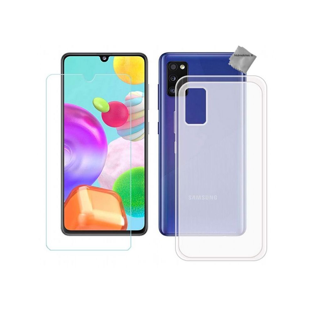 Htdmobiles - Housse etui coque pochette silicone gel fine pour Samsung Galaxy A41 + film ecran - BLANC TRANSPARENT - Autres accessoires smartphone