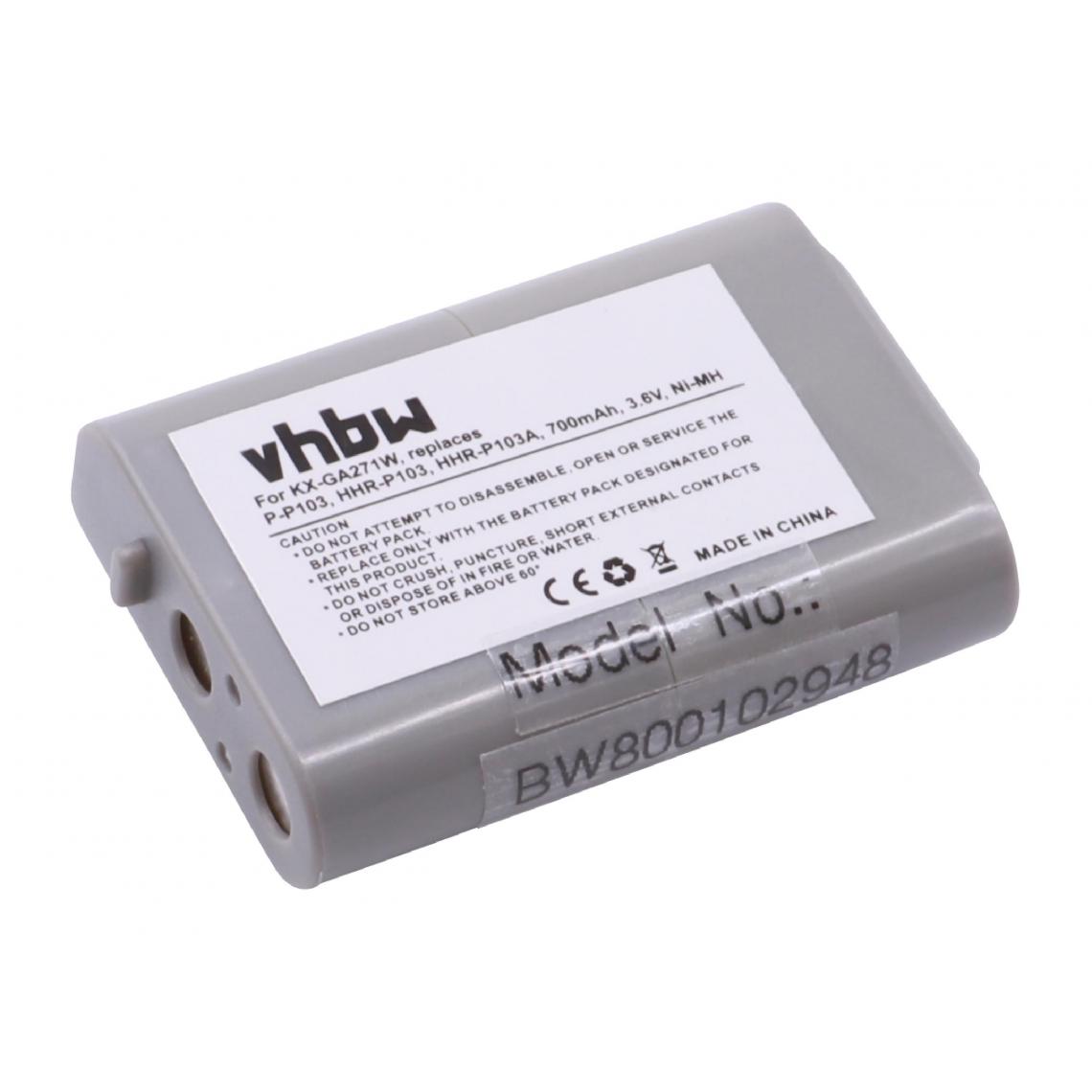 Vhbw - vhbw Batterie compatible avec Panasonic STB103, TG2382, TG272, TG3252, TGA230, TGA271 téléphone fixe sans fil (700mAh, 3,6V, NiMH) - Batterie téléphone