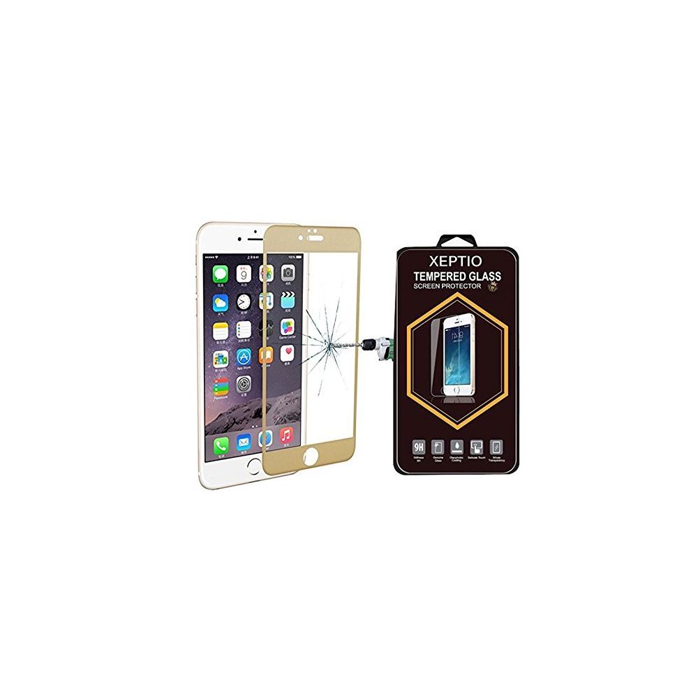 Xeptio - Apple iPhone 7 Plus / iPhone 8 PLUS 5.5 : Protection d'écran FULL COVER en verre trempé contour doré - Protection écran smartphone