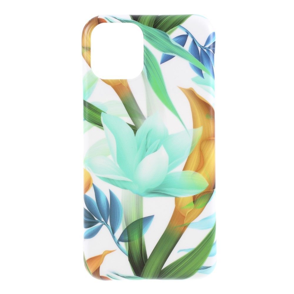 marque generique - Coque en TPU motif de fleurs souple fleur verte pour votre Apple iPhone 11 6.1 pouces - Coque, étui smartphone