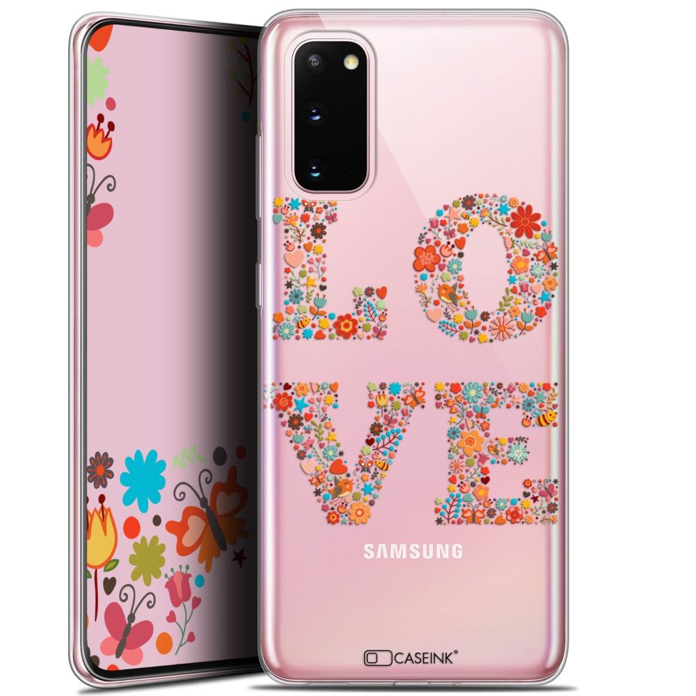 Caseink - Coque Pour Samsung Galaxy S20 (6.2 ) [Gel HD Collection Summer Design Love Flowers - Souple - Ultra Fin - Imprimé en France] - Coque, étui smartphone