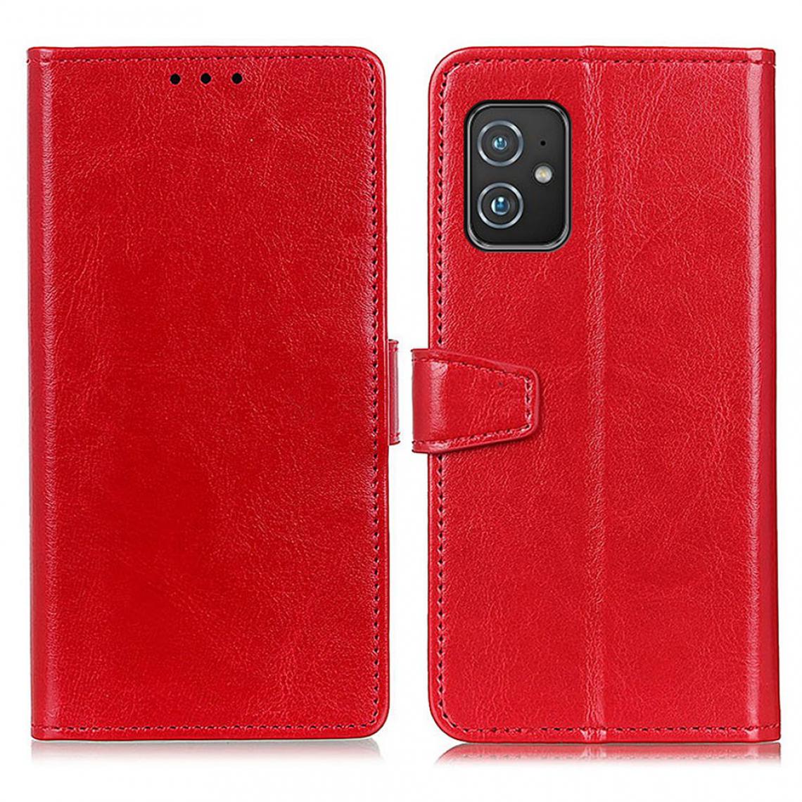 Other - Etui en PU avec support rouge pour votre Asus Zenfone 8 - Coque, étui smartphone