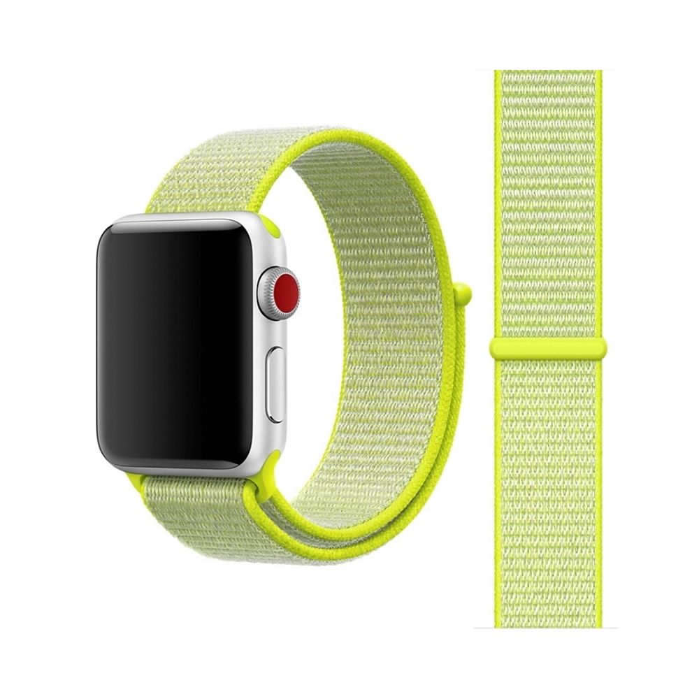 Wewoo - Bracelet pour Apple Watch Series 3 & 2 & 1 42mm Simple Mode en Nylon avec Magic Stick Fluorescent Vert Light - Accessoires Apple Watch