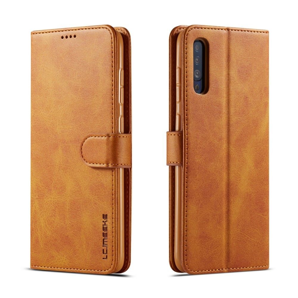 marque generique - Etui en PU de couleur marron pour votre Samsung Galaxy A50 - Coque, étui smartphone