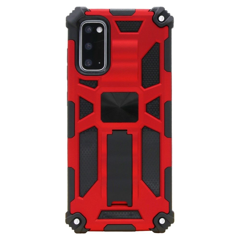 Generic - Coque en TPU armure hybride antichute avec béquille rouge pour votre Samsung Galaxy S20 - Coque, étui smartphone