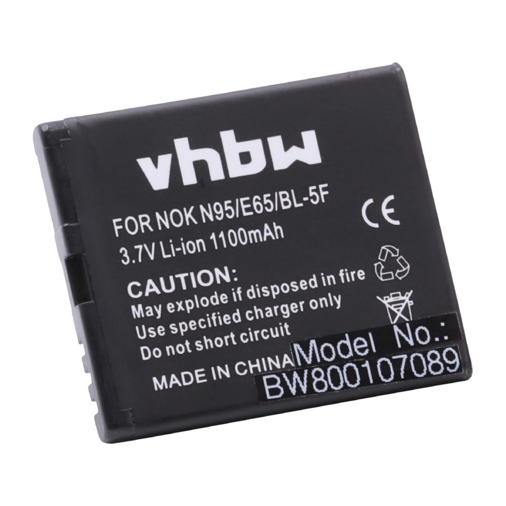 Vhbw - Batterie Li-Ion 1100mAh (3.7V) pour téléphone portable smartphone NOKIA 6210 Navigator, 6290, 6710 Navigator, C5-SCDMA comme MP-S-O, BL-5F. - Batterie téléphone
