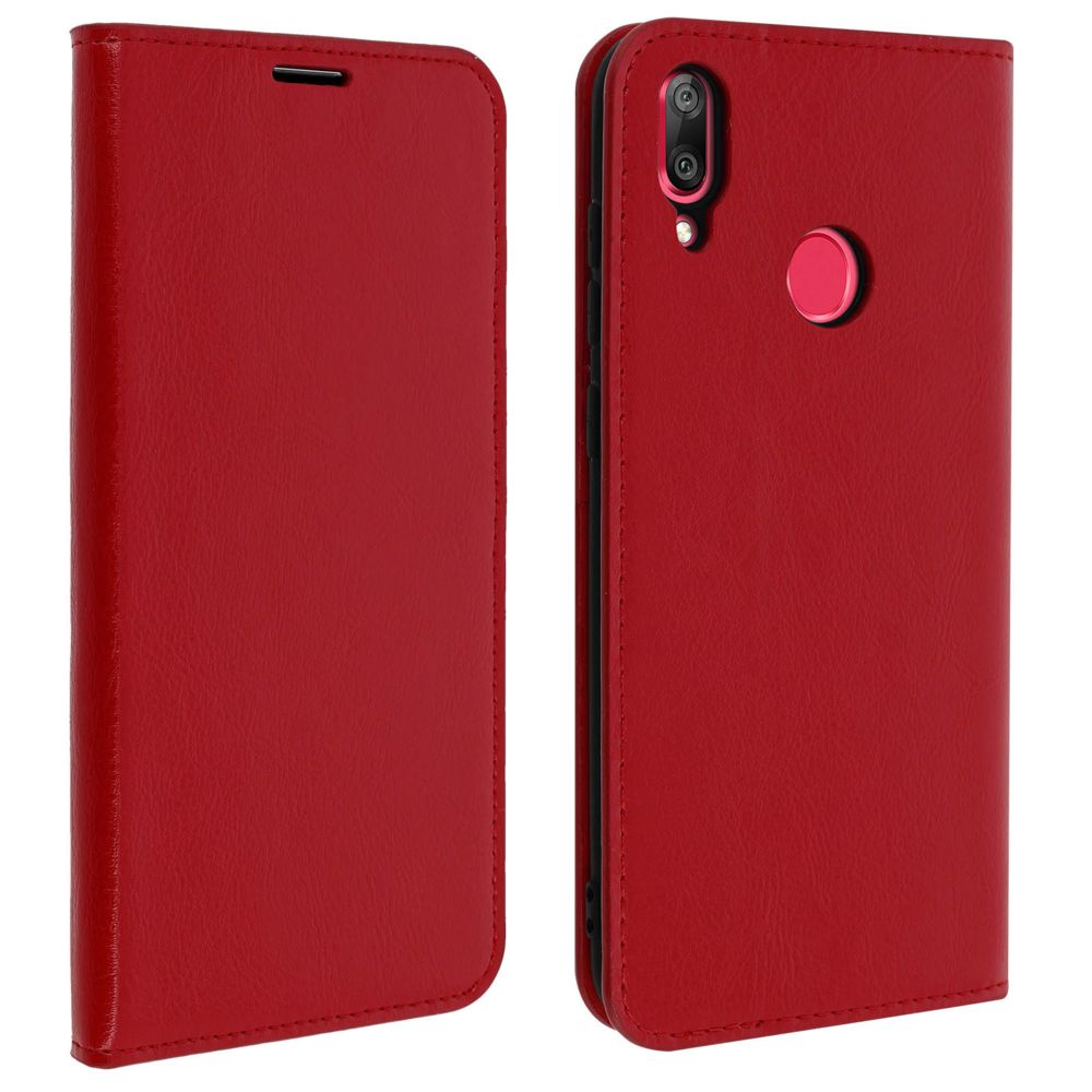 Avizar - Étui Huawei Y7 2019 Housse Folio Cuir Support Vidéo rouge - Coque, étui smartphone