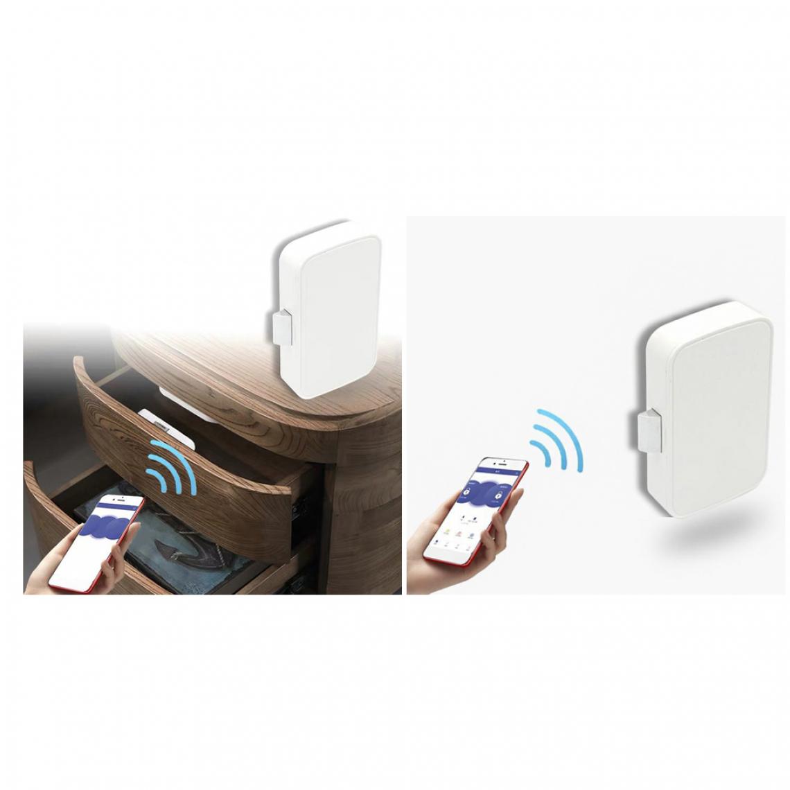 marque generique - 2 Pièces Blanches Smart Bluetooth Serrure D'armoire Serrures Sans Clé Pour La Maison Et Le Bureau - Amplis monitoring