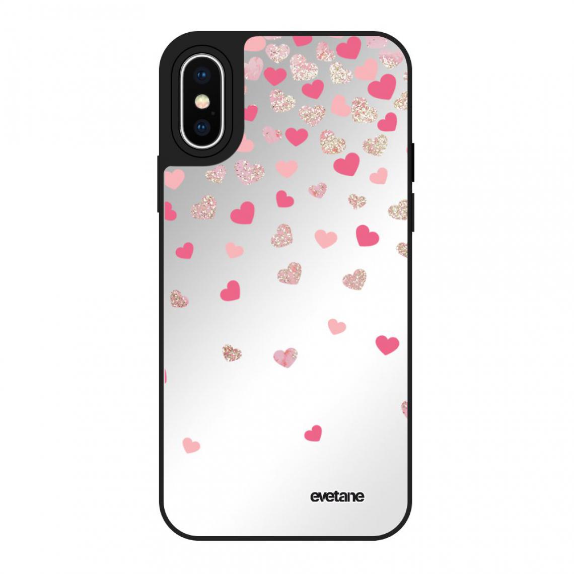 Evetane - Coque iPhone X/XS miroir Coeurs en confettis Evetane - Coque, étui smartphone