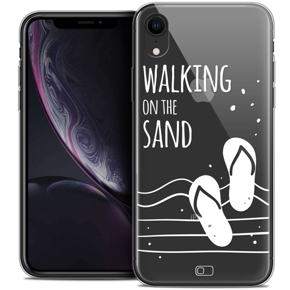 Caseink - Coque Housse Etui Apple iPhone Xr (6.1 ) [Crystal Gel HD Collection Summer Design Walking on the Sand - Souple - Ultra Fin - Imprimé en France] - Coque, étui smartphone