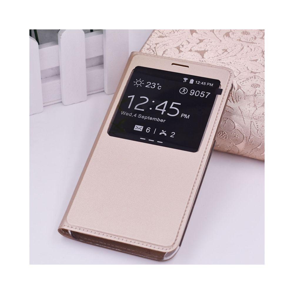Wewoo - Housse Étui or pour Samsung Galaxy J5 2017 Version UE PU + PC Horizontal en cuir avec ID d'affichage d'appel - Coque, étui smartphone