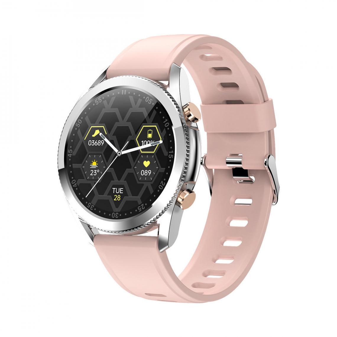 Chronotech Montres - Chronus I12 Smartwatch Smart Wristbands Bluetooth Heart Rate Monitor Blood Pressure Measurement(Rose) - Montre connectée
