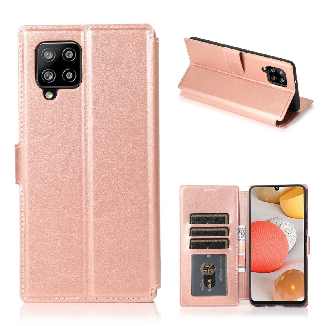 Other - Etui en PU + TPU intérieur souple or rose pour votre Samsung Galaxy A42 5G - Coque, étui smartphone