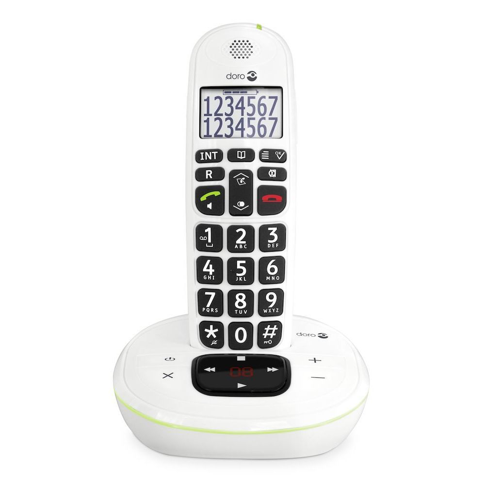 Doro - Téléphone sans fil Doro PhoneEasy® 115 avec répondeur - Blanc - Téléphone fixe-répondeur