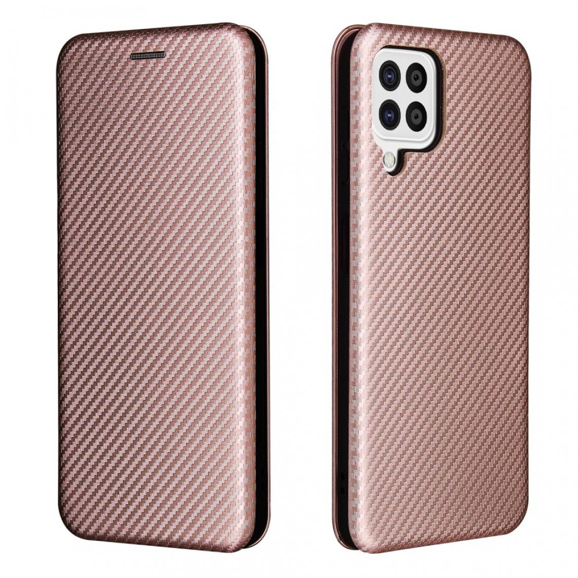 Other - Etui en PU Fibre de carbone Texture Antichoc Auto-absorbé avec porte-cartes et anneau or rose pour votre Samsung Galaxy A22 4G (EU Version) - Coque, étui smartphone