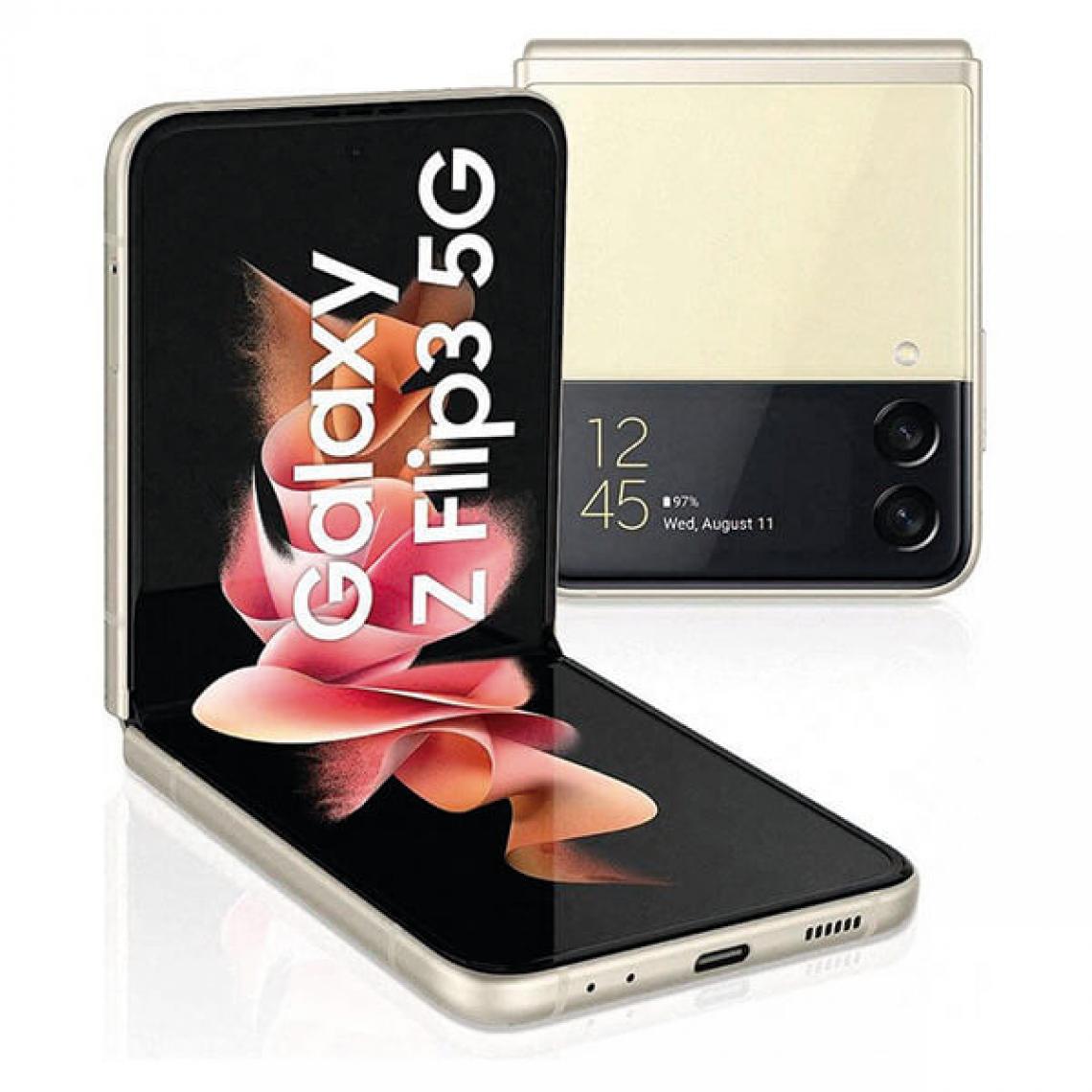 Samsung - Samsung Galaxy Z Flip3 5G 8Go/256Go Crème (Cream) Double SIM F711B - Smartphone Android