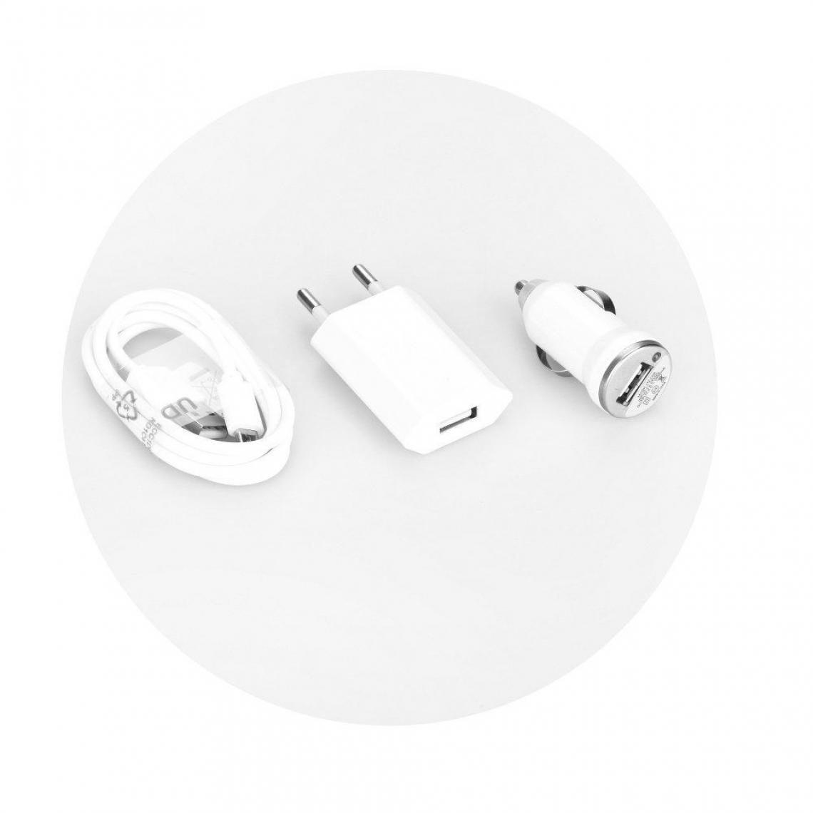 Ozzzo - chargeur secteur maison auto voiture câble dâta usb 3 en 1 blanc ozzzo pour Xiaomi Redmi 10X - Batterie téléphone