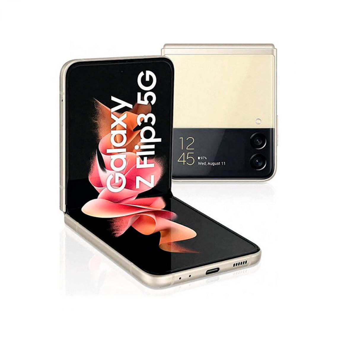 Samsung - Samsung Galaxy Z Flip3 5G 8Go/128Go Crème (Crème) Double SIM F711B - Smartphone Android
