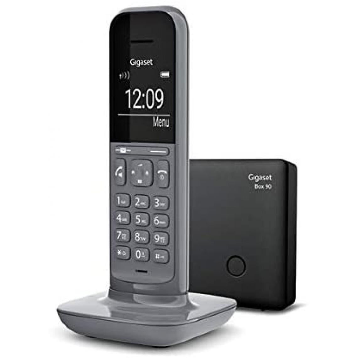 Gigaset - téléphone fixe sans Fil solo au design Moderne sans Répondeur gris anthracite - Téléphone fixe sans fil