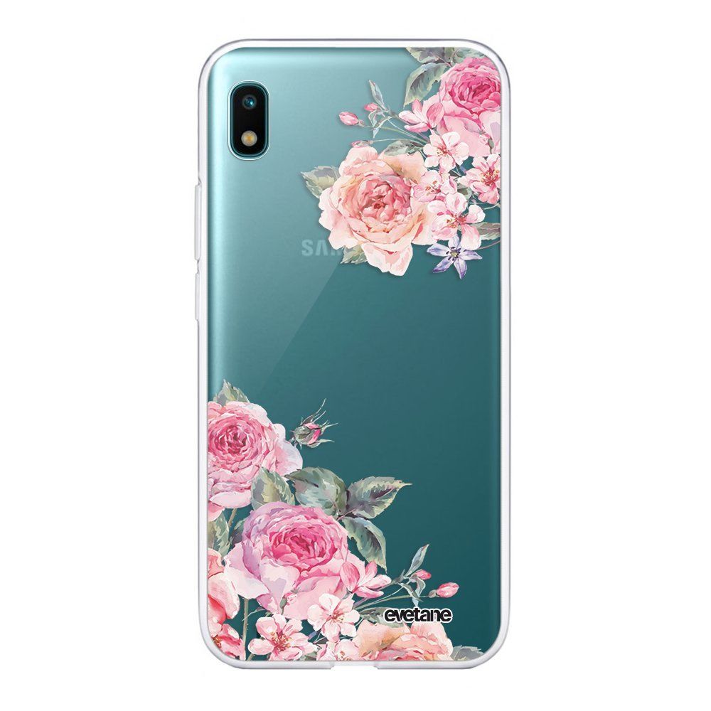 Evetane - Coque Samsung Galaxy A10 souple transparente Roses roses Motif Ecriture Tendance Evetane. - Coque, étui smartphone