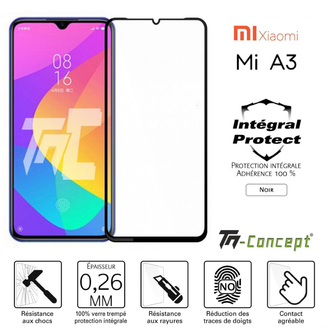 Tm Concept - Verre trempé intégral - Xiaomi Mi A3 - Noir - TM Concept® - Protection écran smartphone