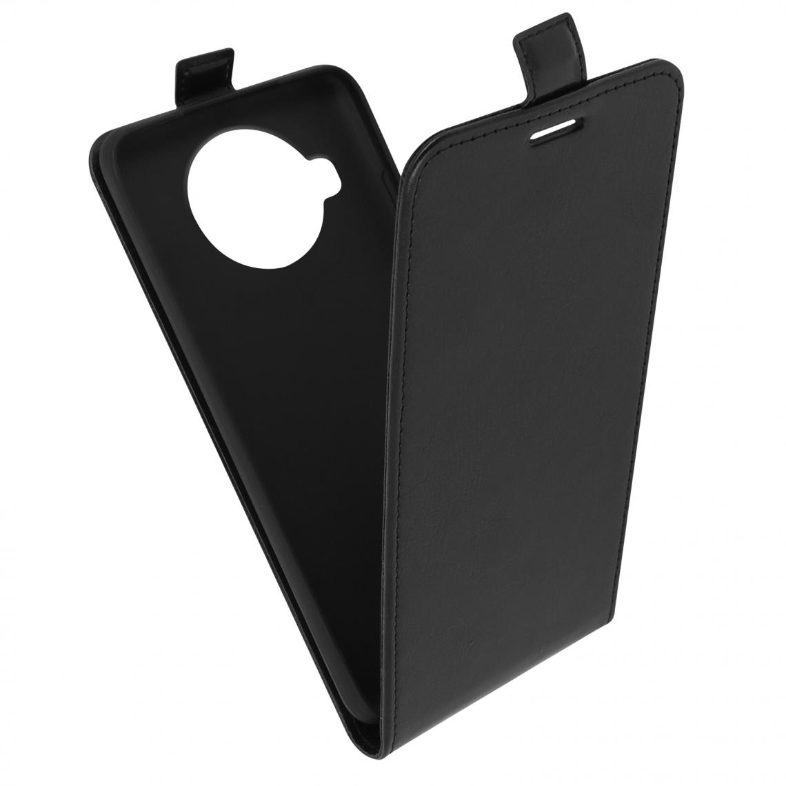 Avizar - Étui Xiaomi Mi 10T Lite Clapet Vertical Porte-carte Effet Lisse Noir - Coque, étui smartphone
