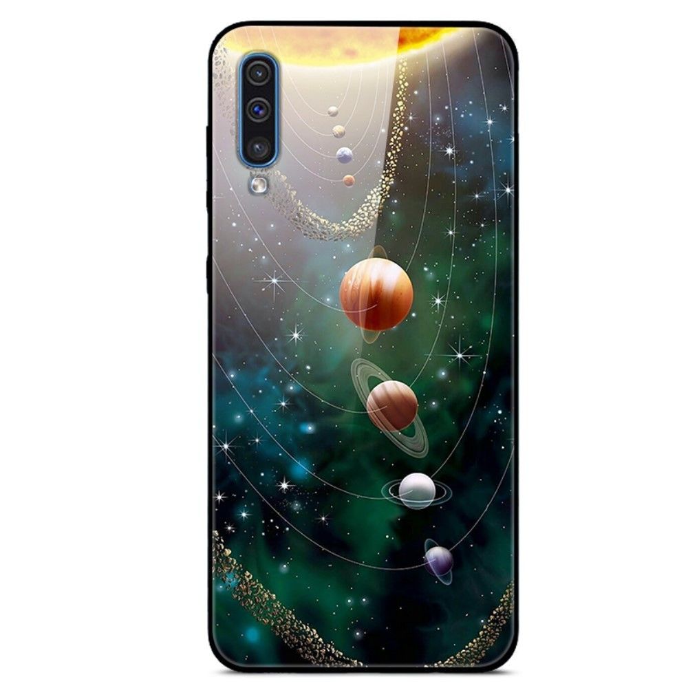 marque generique - Coque en TPU verre de style d'impression planètes pour votre Samsung Galaxy A50 - Coque, étui smartphone